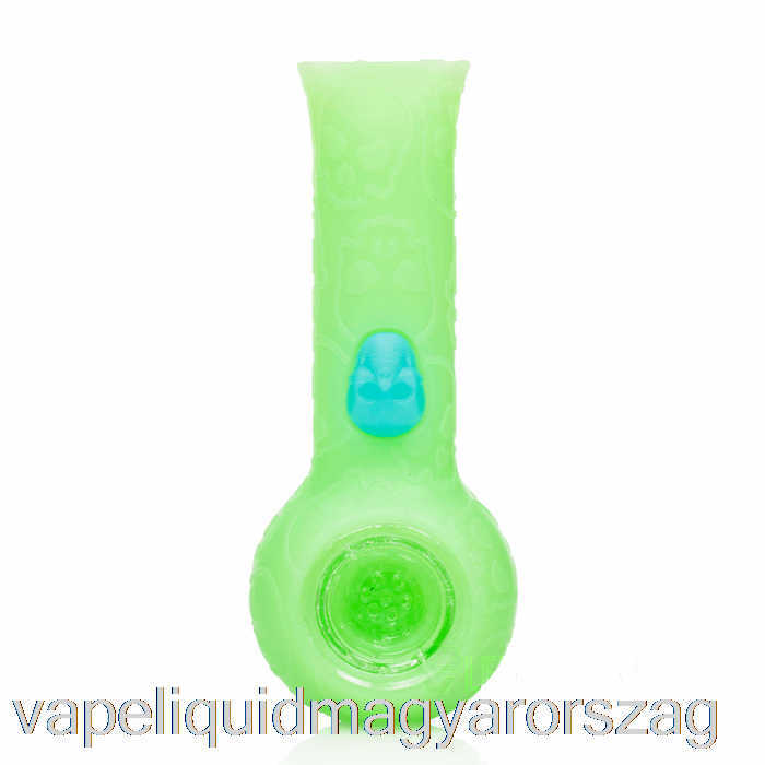 Stratus Szilikon Koponya Kézi Pipe Green Glow (uv Green) Vape Toll